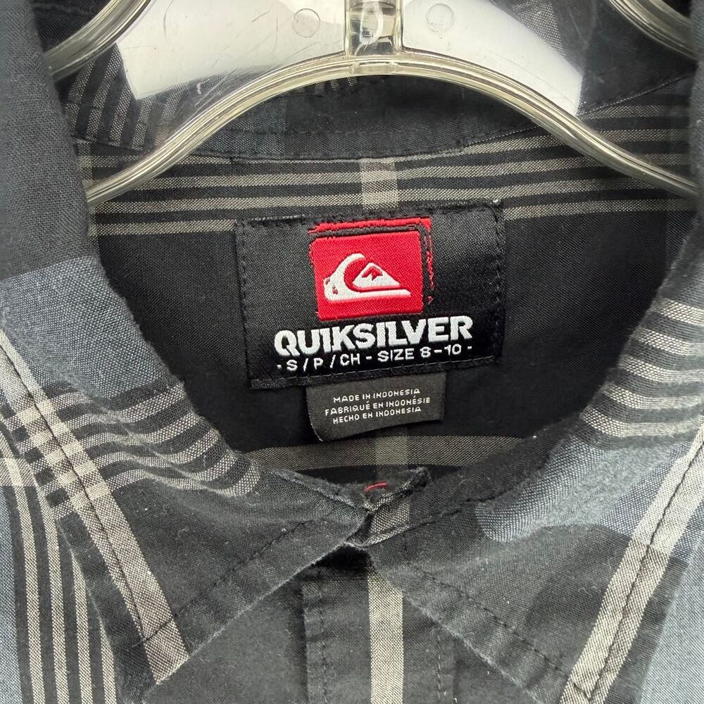 Quiksilver-kids Men's Black and Grey Shirt
